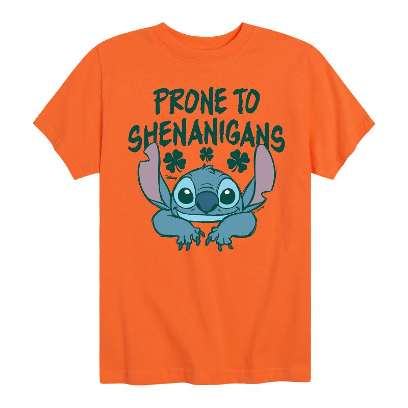 تي شيرت جرافيكي بأكمام قصيرة للأولاد - ليلو وستيتش - يوم القديس باتريك - عرضة للمشاغبات