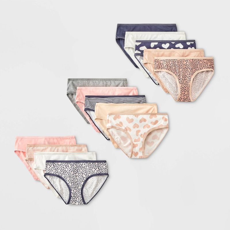 Girls' 14pk 'Leopard' Hipster Underwear - Cat & Jack™ Cream