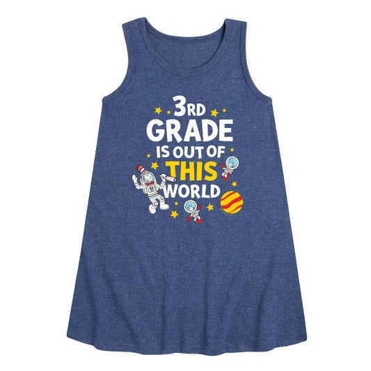 Girls' - Dr. Seuss - Third Grade Out Of This World Graphic Sleeveless Aline Dress