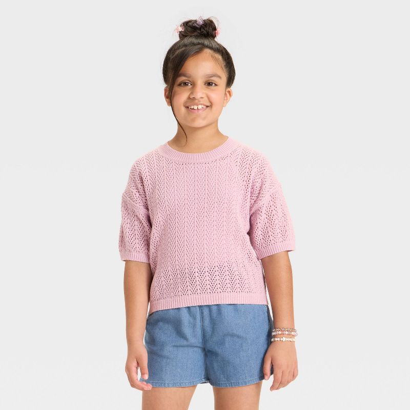 Girls' Short Sleeve Pullover Sweater - Cat & Jack™