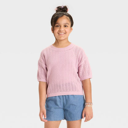 Girls' Short Sleeve Pullover Sweater - Cat & Jack™