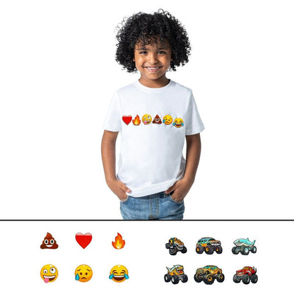 Rabble Gender Neutral Kids' Tshirt with Emojis Expressway Dabblz Bundle