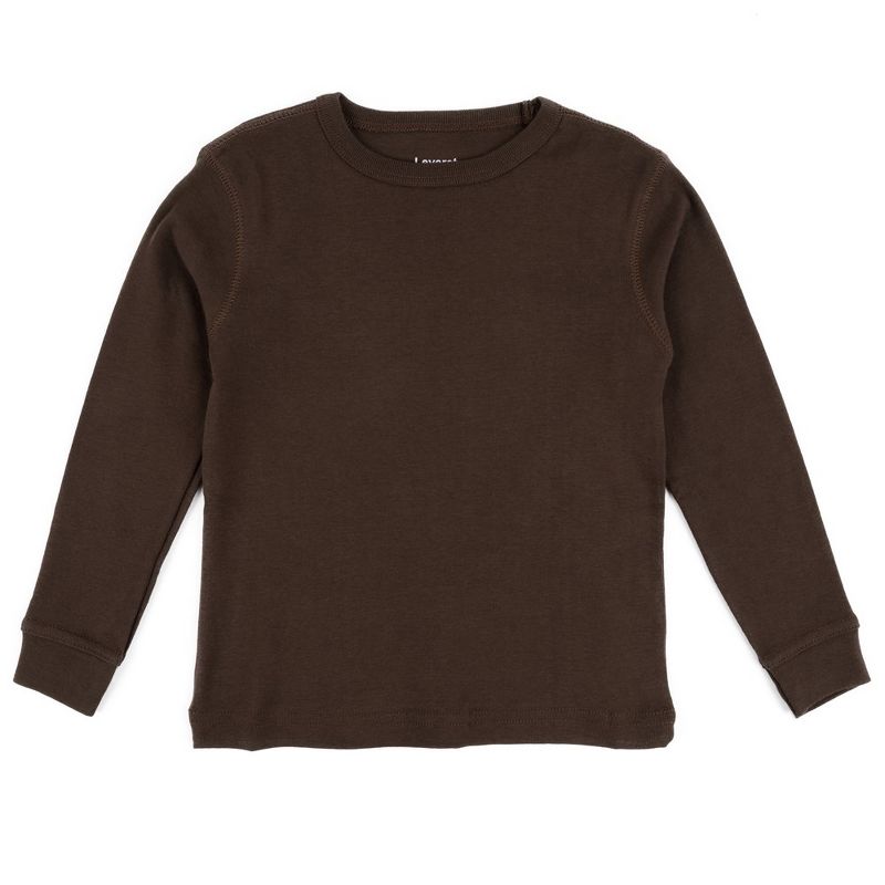 Leveret Kids Long Sleeve Solid Neutral Color T-Shirt