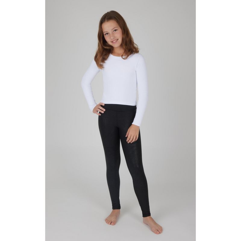 90 Degree By Reflex Girls Vintage Faux Cracked Leather High Waist Legging