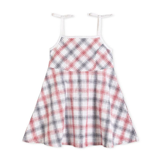 Hope & Henry Girls' Sleeveless Bow Shoulder Simple Sundress, Kids