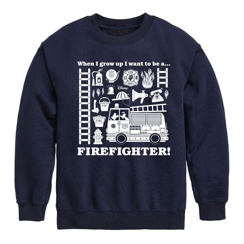 Boys' - Disney - Firefighter Graphic Long Sleeve Fleece Sweatshirt
