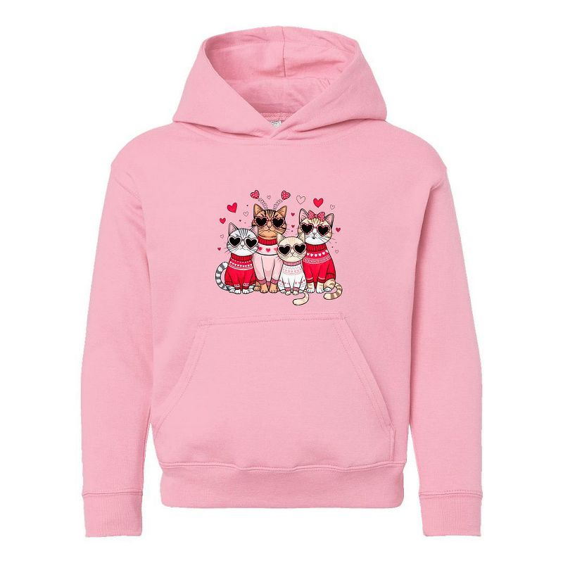 هودي جرافيكي للشباب من Juniper Shop Valentine Kittens