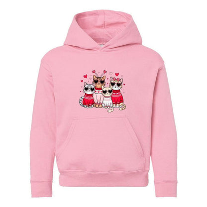 هودي جرافيكي للشباب من Juniper Shop Valentine Kittens