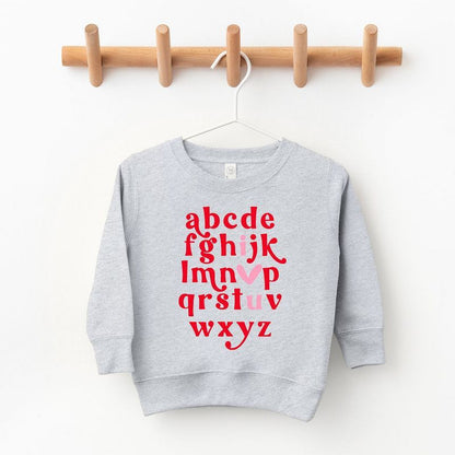 The Juniper Shop Vday Alphabet Toddler Graphic Sweatshirt