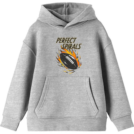 "Perfect Spirals" Flaming Football Youth Long Sleeve Hoodie