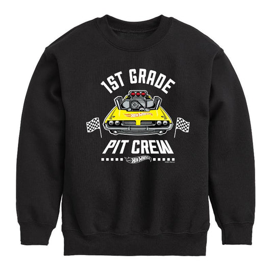 Boys' - Hot Wheels - Pit Crew 1st Grade Graphic Long Sleeve Fleece Sweatshirt