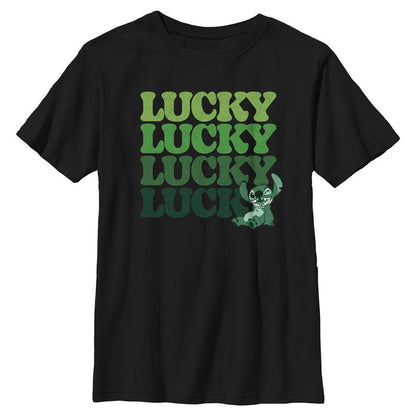 Boys Lilo & Stitch St. Patrick's Day Stitch Lucky Stack T Shirt