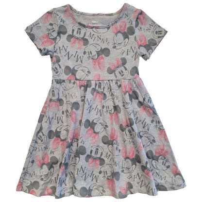 Girl's Minnie Mouse Pink Bow Allover Print Dress