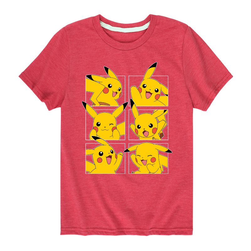 تي شيرت جرافيكي بأكمام قصيرة للأولاد - بوكيمون - بيكاتشو جريد