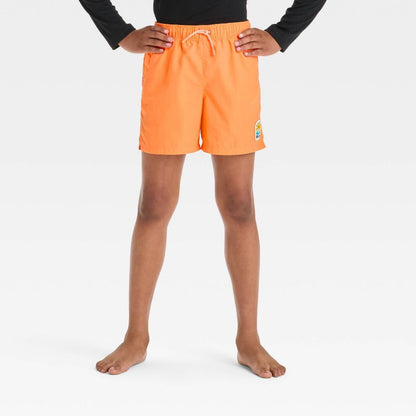 شورت سباحة للأولاد - فئة الفنون™ برتقالي