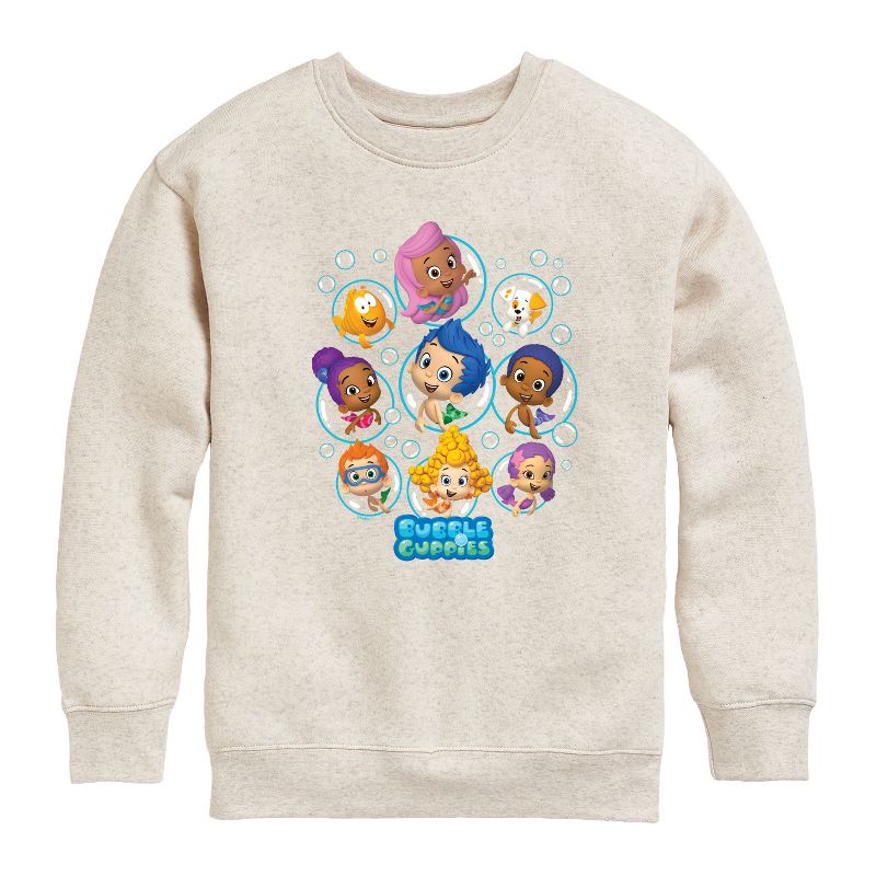 Boys' - Bubble Guppies - Bubble Grid Graphic Long Sleeve Fleece Sweatshirt