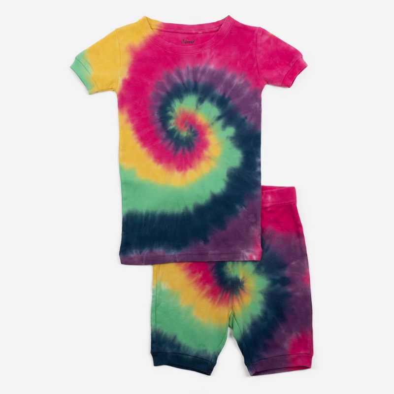 Leveret Kids Two Piece Cotton Tie Dye Short Pajamas