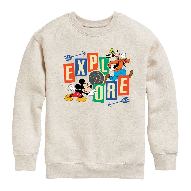 Boys' - Disney - Explore Graphic Long Sleeve Fleece Sweatshirt