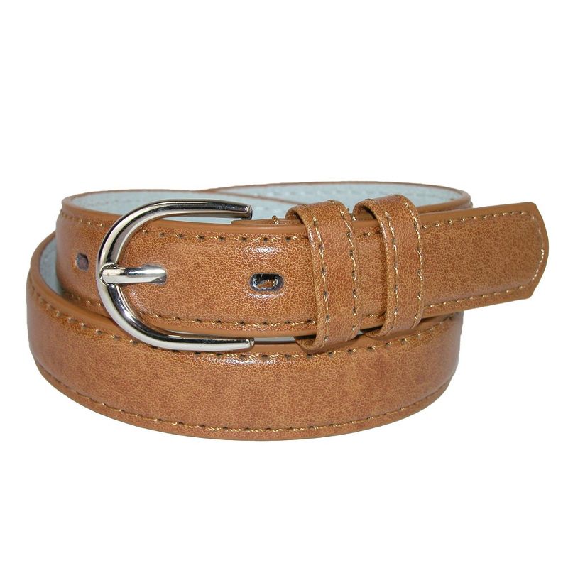 CTM Kid's Leather 1 inch Basic Dress Belt