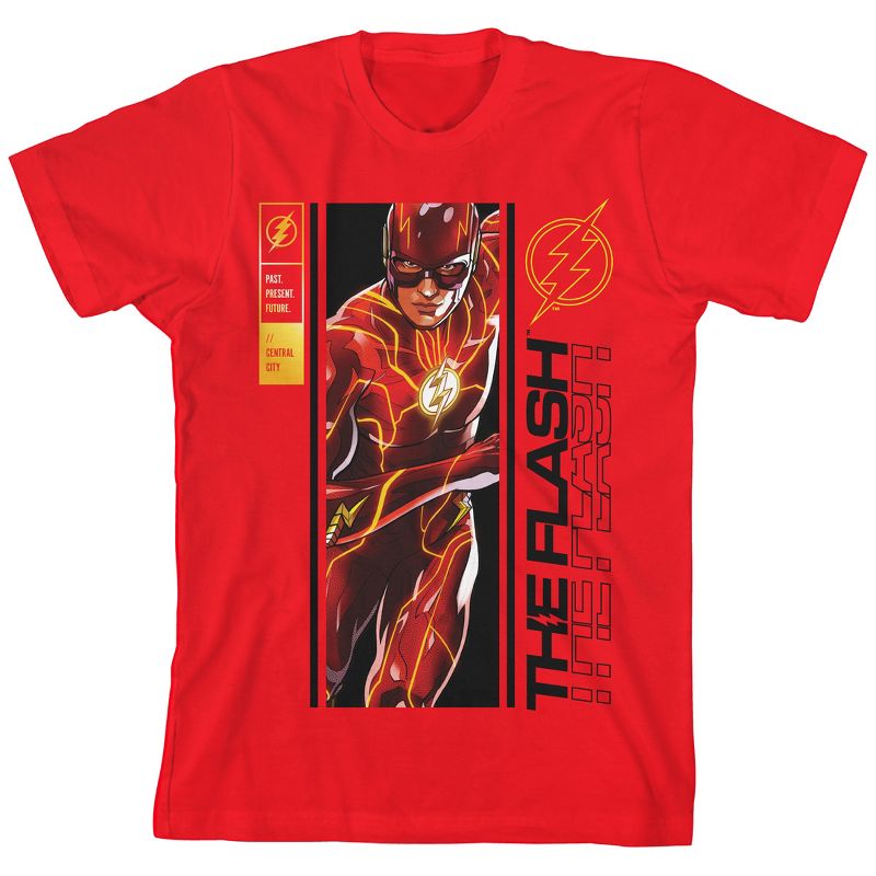 تي شيرت أحمر للأولاد بإطار من فيلم The Flash Superhero Boxed-In