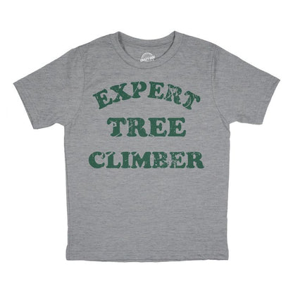 Youth Expert Tree Climber T Shirt Funny Adventurous Exploring Tee For Kids - Crazy Dog Youth T Shirt