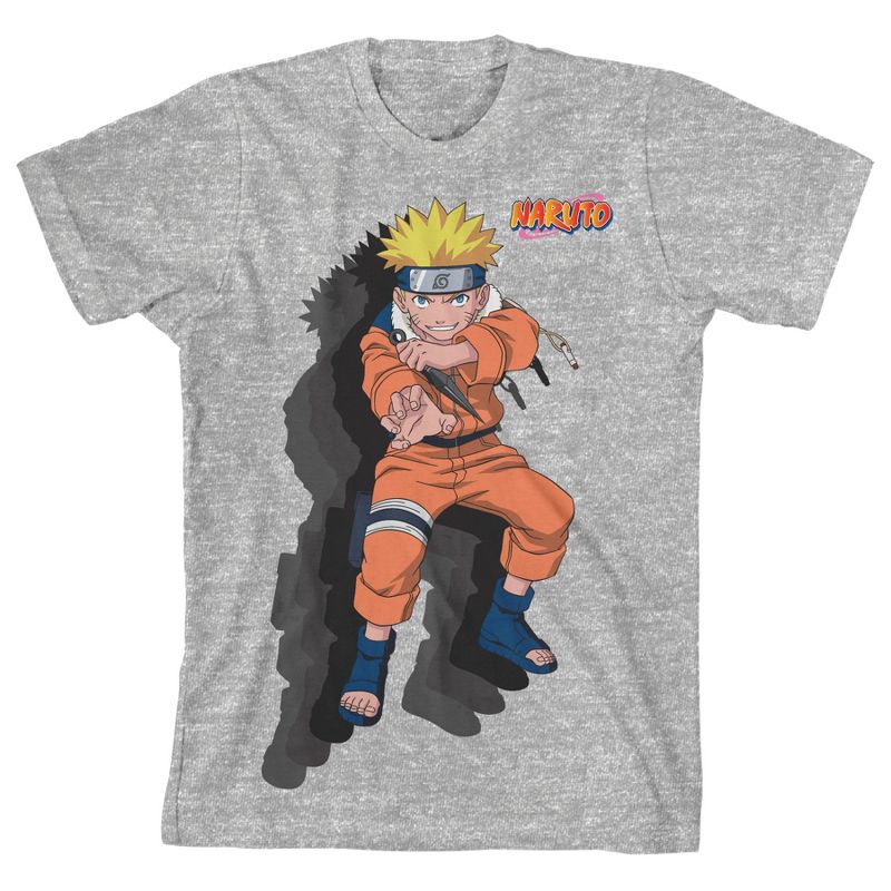 Naruto Shadow Effect Crew Neck Short Sleeve Athletic Heather Boy's T-shirt