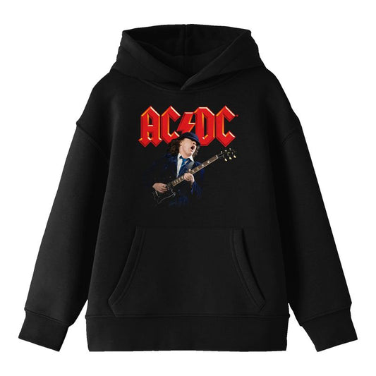 ACDC Angus Young Long Sleeve Youth Black Hooded Sweatshirt