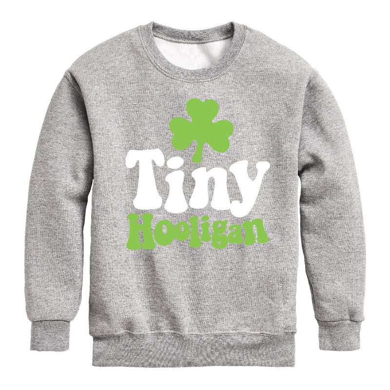 Boys' - Instant Message - St. Patrick's Day Tiny Hooligan Graphic Long Sleeve Fleece Sweatshirt