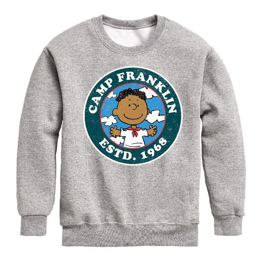 Boys' - Peanuts - Camp Franklin Graphic Long Sleeve Fleece Sweatshirt