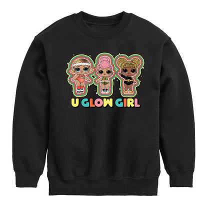 Boys' - LOL Surprise! - You Glow Girl Graphic Long Sleeve Fleece Sweatshirt