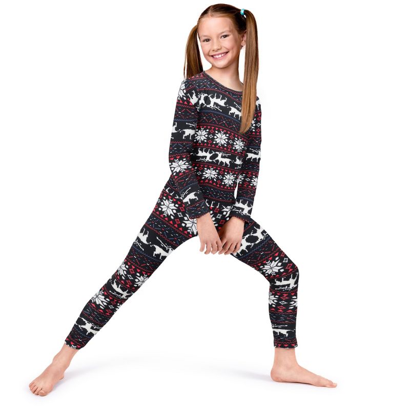 Rocky Thermal Underwear for Girls, Long Johns Fleece Lined Set, Shirt & Pants, Base Layer