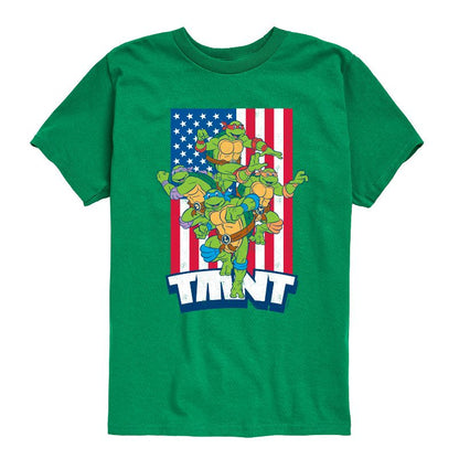 تي شيرت جرافيكي بأكمام قصيرة للأولاد من Teenage Mutant Ninja Turtles - USA Turtles