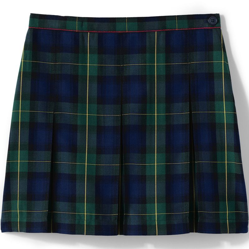 Lands' End School Uniform Kids Plaid Box Pleat Skirt Top of the Knee