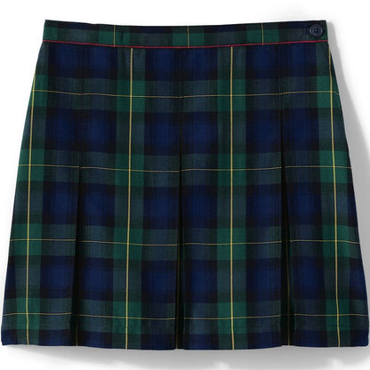 Lands' End School Uniform Kids Plaid Box Pleat Skirt Top of the Knee