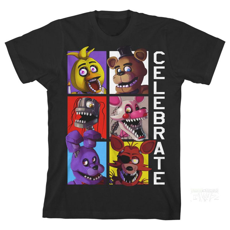 تي شيرت أسود للأولاد من Five Nights at Freddy's Celebrate
