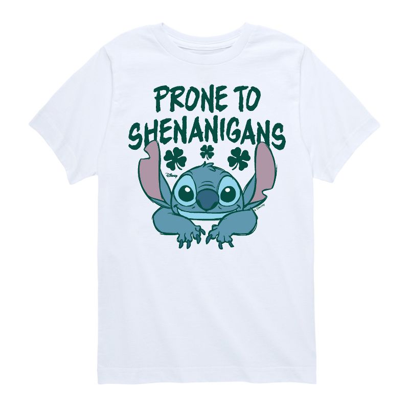 تي شيرت جرافيكي بأكمام قصيرة للأولاد - ليلو وستيتش - يوم القديس باتريك - عرضة للمشاغبات