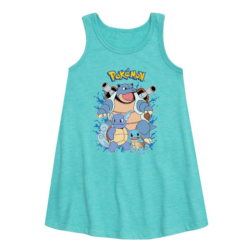 فستان سكويرتل إيفولوشن جرافيكي بدون أكمام بتصميم بوكيمون للبنات