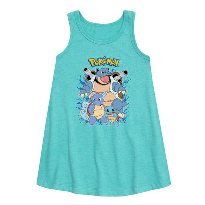 فستان سكويرتل إيفولوشن جرافيكي بدون أكمام بتصميم بوكيمون للبنات