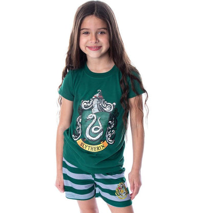 Harry Potter Girls' Hogwarts Castle Shirt and Shorts Pajama Set - All 4 Houses