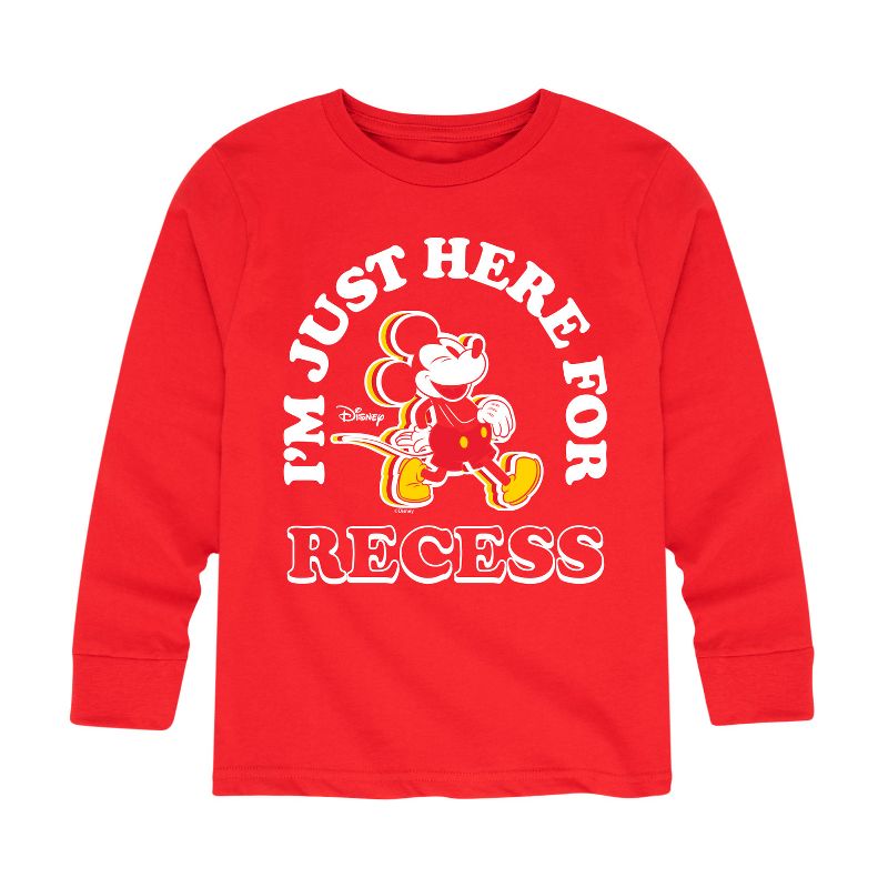 Boys' - Disney - I'm Just Here For Recess Long Sleeve Graphic T-Shirt
