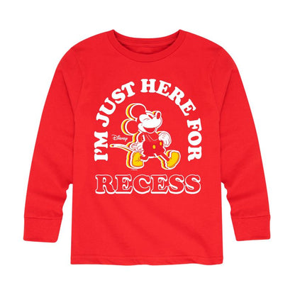 Boys' - Disney - I'm Just Here For Recess Long Sleeve Graphic T-Shirt