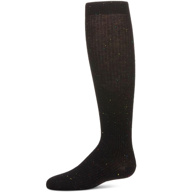 Memoi Thin Ribbed Speckled Knee High