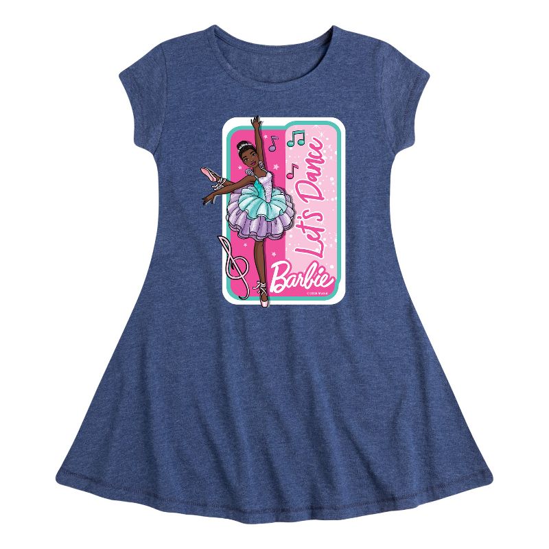 فستان باليرينا هيا نرقص - للبنات - باربي - مناسب وأنيق - بأكمام قصيرة