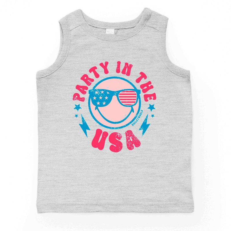 قميص بدون أكمام للشباب من The Juniper Shop SmileyWorld Party In The USA