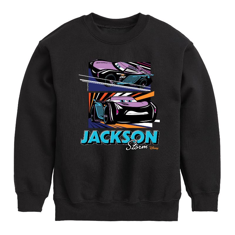 Boys' - Cars - Under The Lights Jackson Storm Graphic Long Sleeve Fleece Sweatshirt