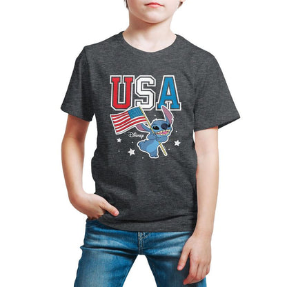 Boys' - Lilo and Stitch - USA Stitch Short Sleeve Graphic T-Shirt