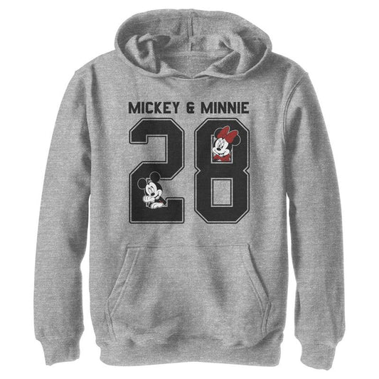 Boy's Disney Mickey & Minnie Jersey Pull Over Hoodie