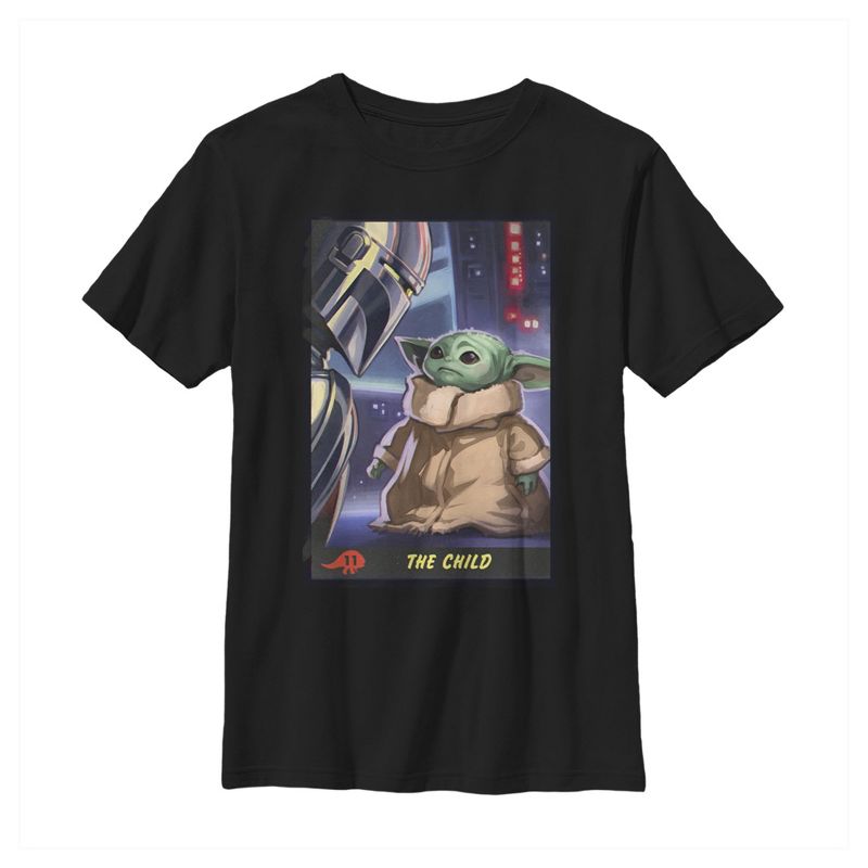Boy's Star Wars The Mandalorian The Child Trading Card T-Shirt