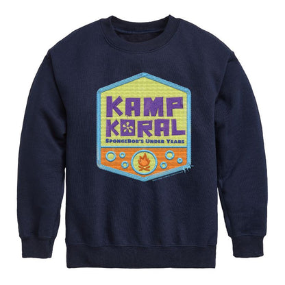 Boys' - SpongeBob SquarePants - Kamp Koral Kamp Koral Logo Badge Graphic Long Sleeve Fleece Sweatshirt