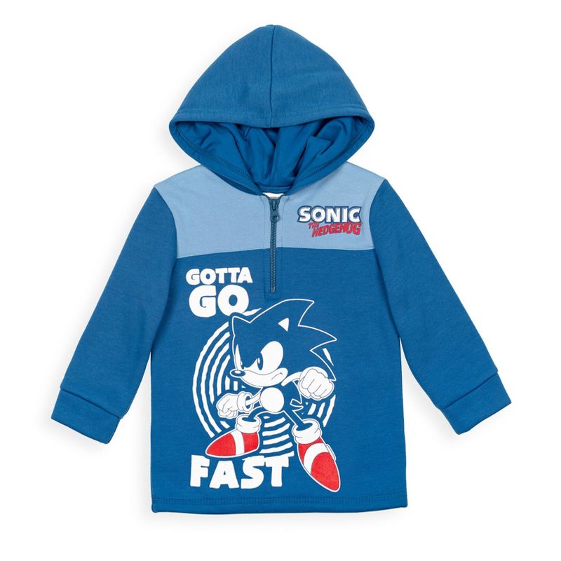 SEGA Sonic the Hedgehog Fleece Half Zip Hoodie Toddler to Big Kid